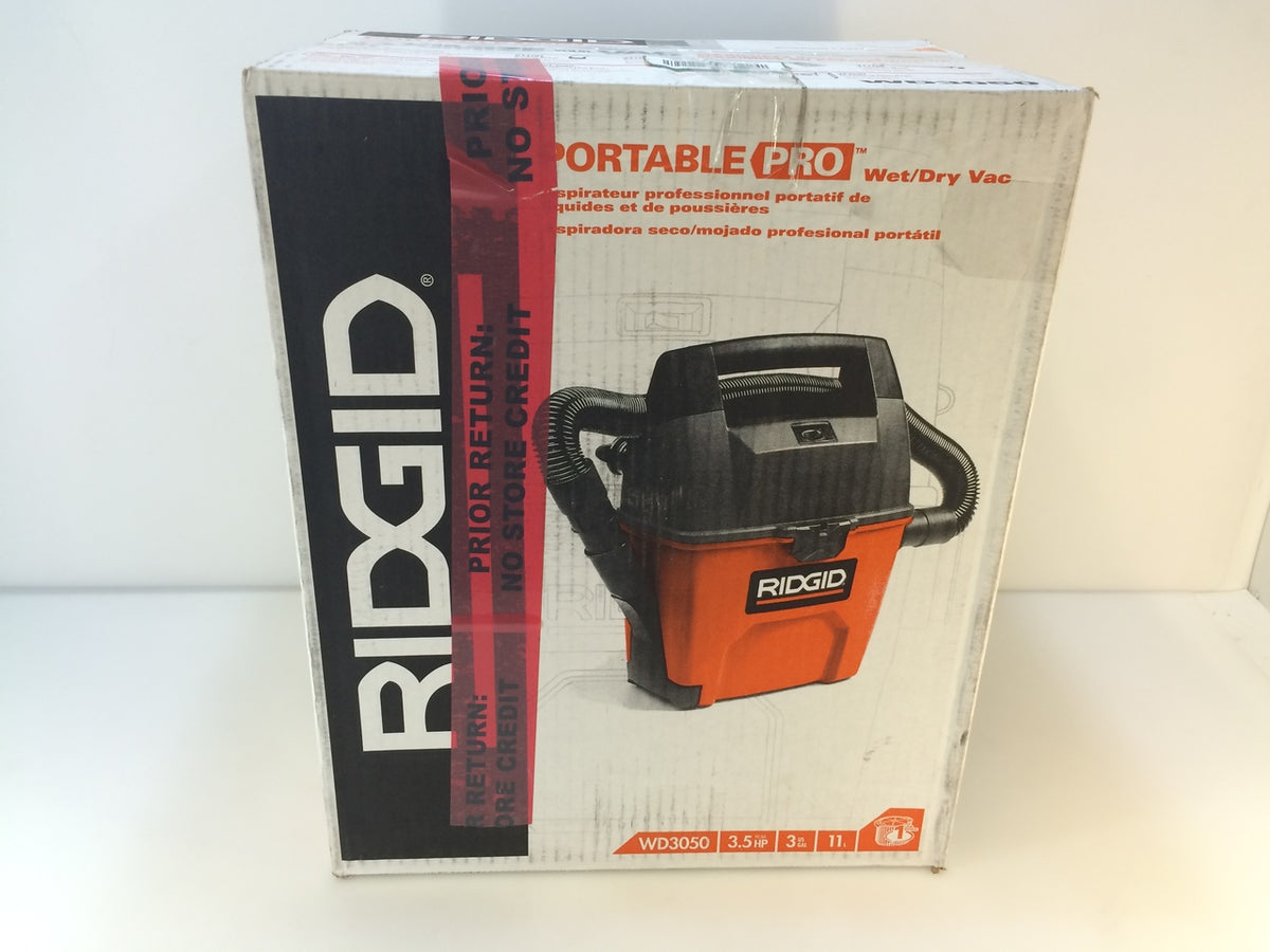 RIDGID WD3050 3 Gal. 3.5-Peak HP Portable Pro Wet Dry Vac