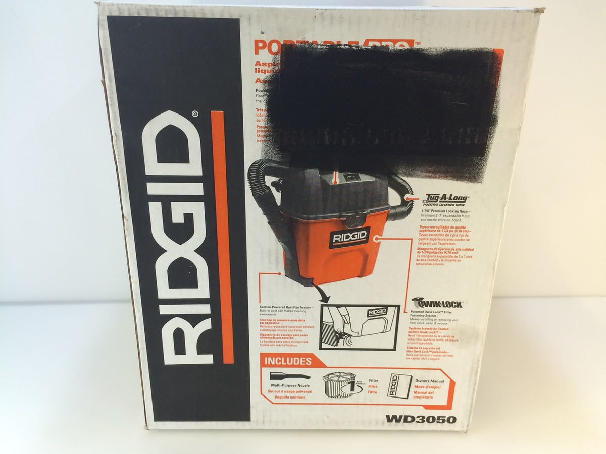 RIDGID WD3050 3 Gal. 3.5-Peak HP Portable Wet/Dry Shop