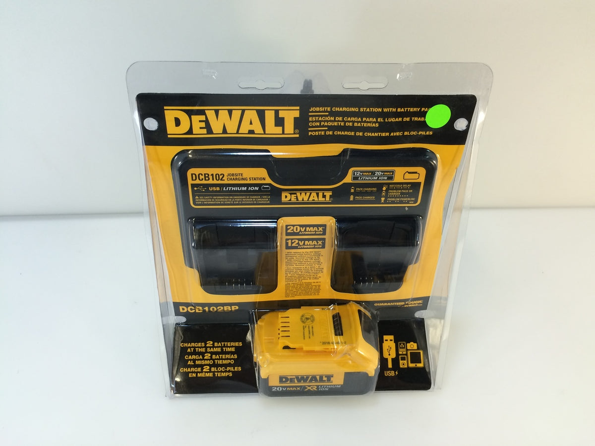 DEWALT DCB102BP 20 Volt Max Lithium Ion Battery Pack and Charger NT Electronics LLC