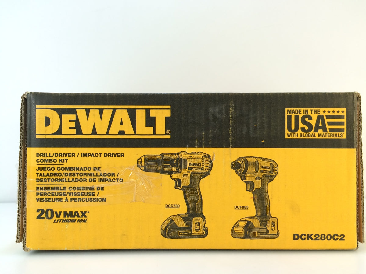 DEWALT DCK280C2 20V Max Li-Ion 1.5 Ah Compact Drill & Impact