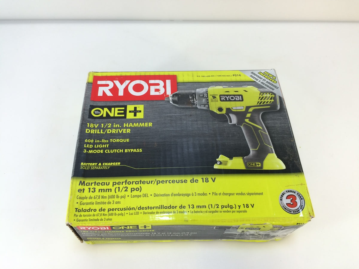 Ryobi P214 ONE 18 Volt 1 2 in. Hammer Drill NT Electronics LLC