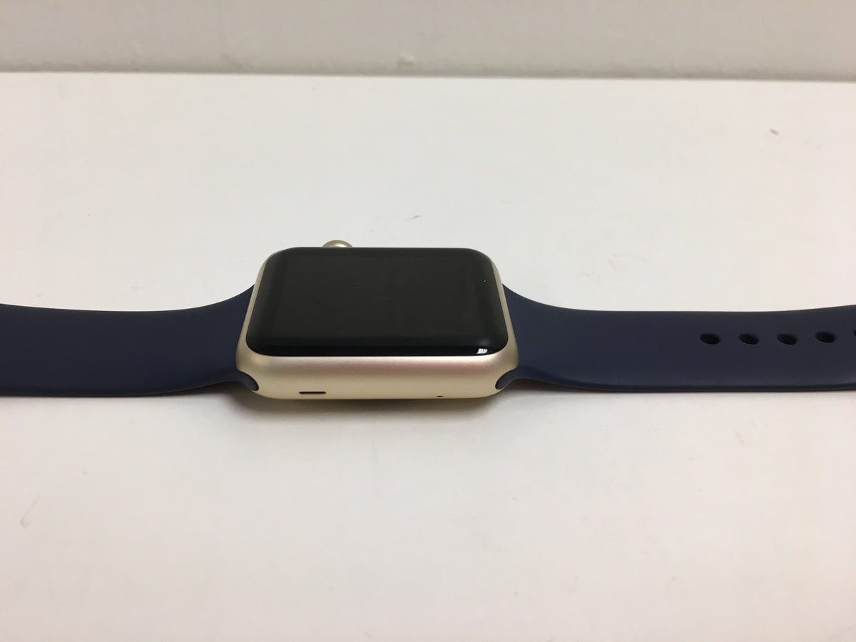 Apple Watch Series 1 WR-IPX7 42mm Gold Aluminum Case Midnight Blue Spo