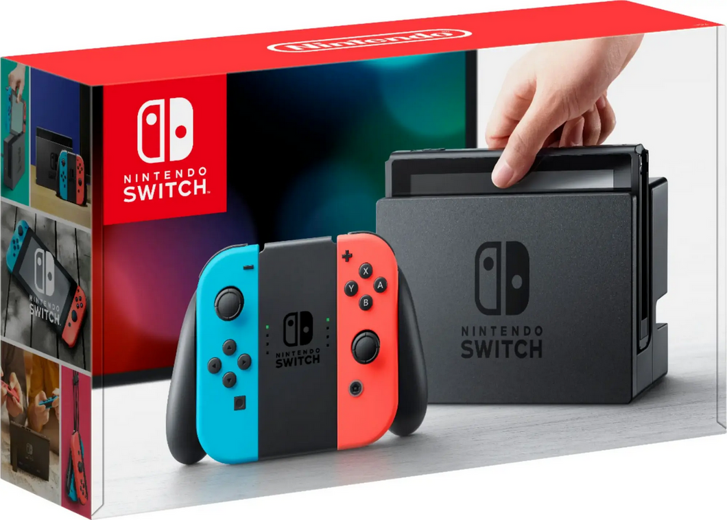 Nintendo Switch 32GB Gray Console with Neon Red and Neon Blue Joy-Con