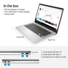 Load image into Gallery viewer, Hp Chromebook 14A-NA0200NR 14&quot; Intel Celeron N4120 4GB 64GB eMMC Chrome OS
