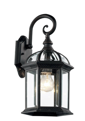 Trans Globe Wentworth 1-Light Black Outdoor Wall Lantern Sconce 4181 BK