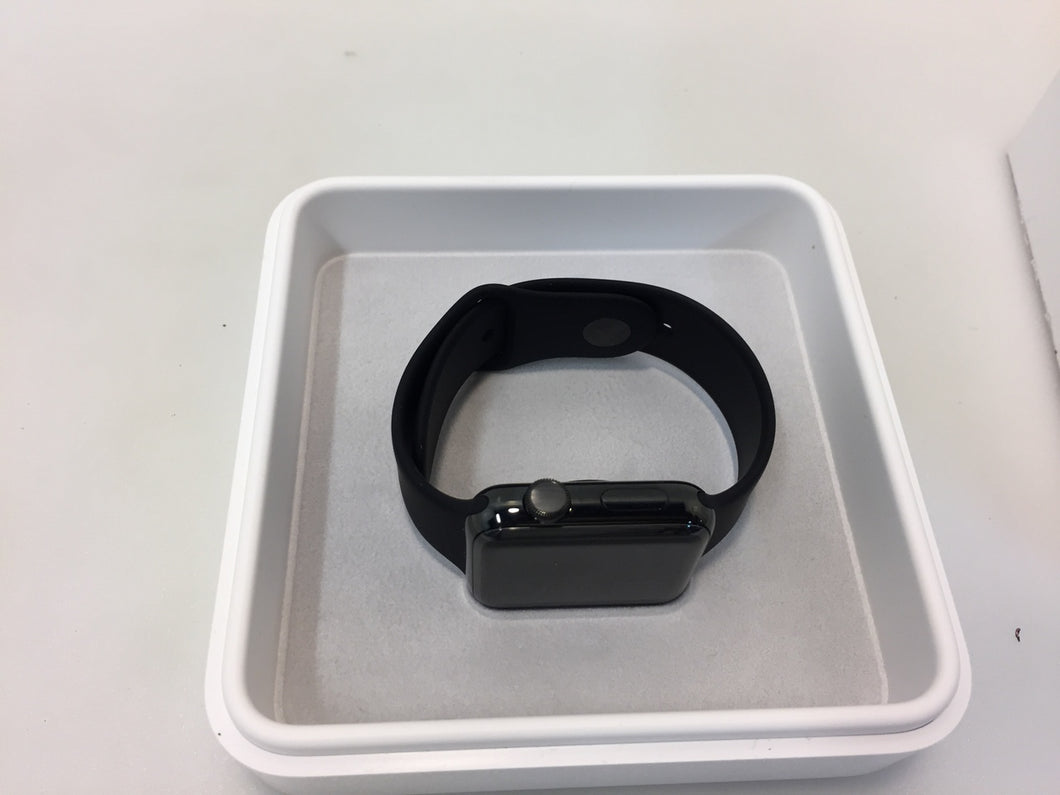 Apple Watch Series 2 42mm Stainless Steel Case Black Sport Band