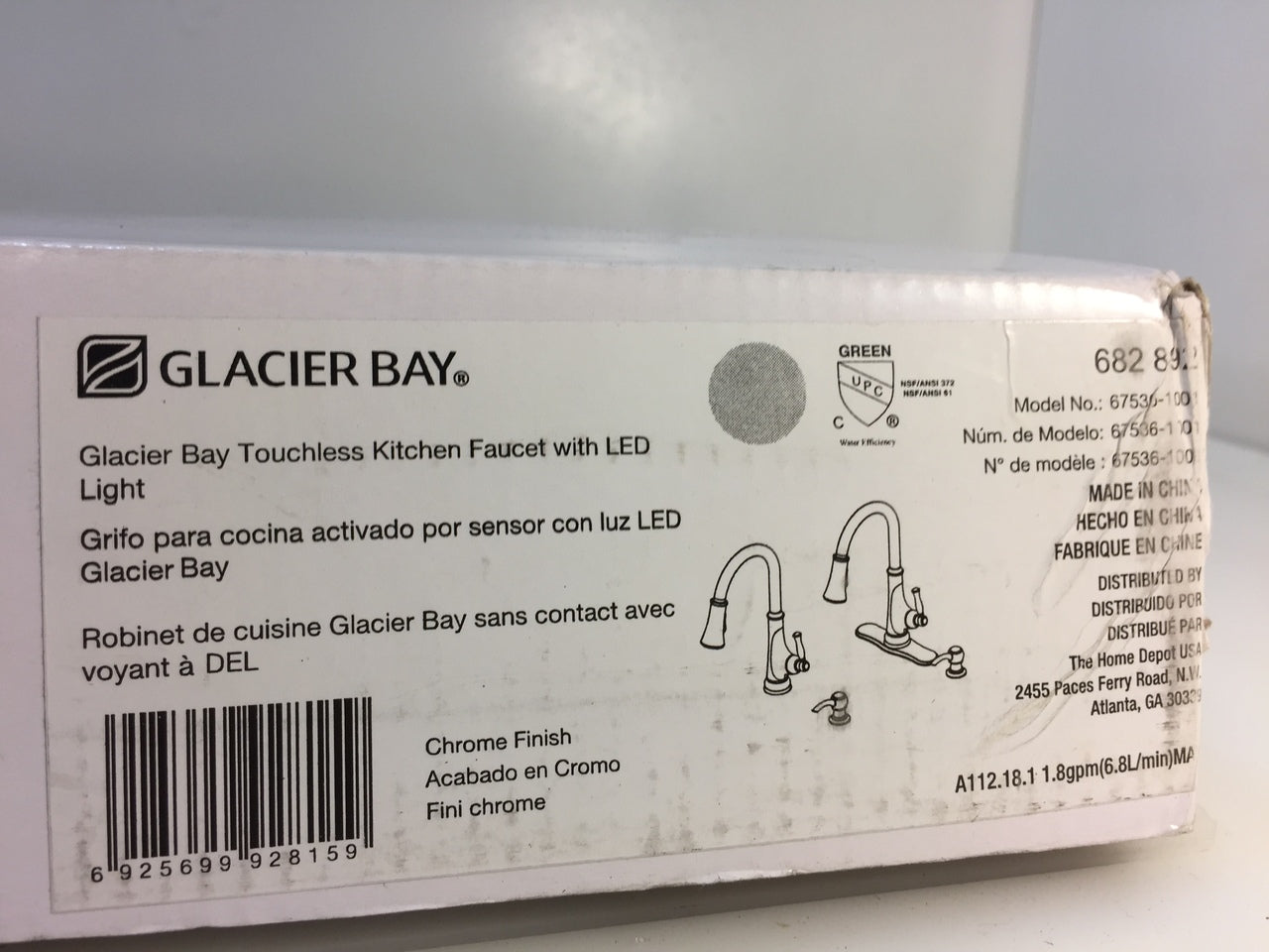 Glacier Bay 67536 1001 Touchless Pull Down Sprayer Kitchen Faucet