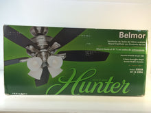 Load image into Gallery viewer, Hunter 52058 Belmor 52 in. Indoor Brushed Nickel Ceiling Fan with Light Kit
