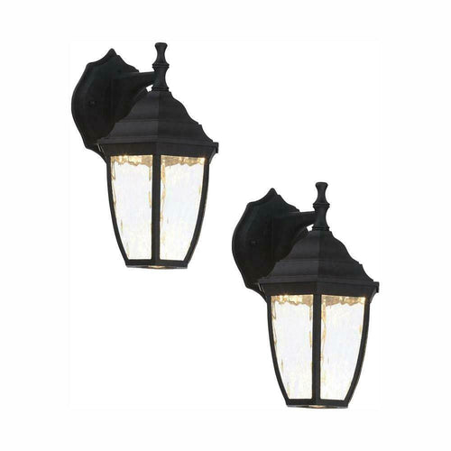 Hampton Bay Black Outdoor LED Wall Lantern Sconce (2-Pack), HB7024-05TP