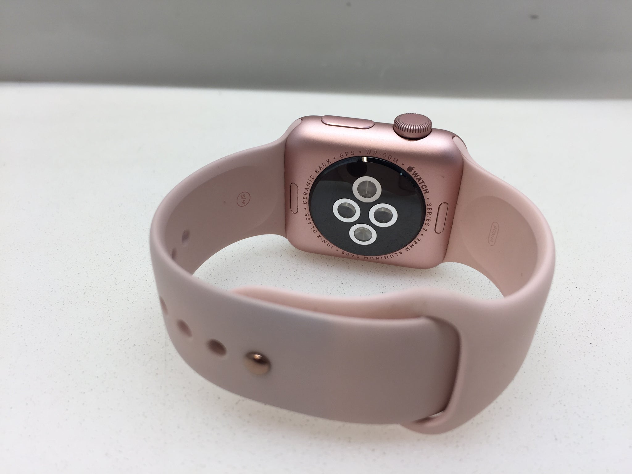 38mm Series 2 Apple Watch (Rose Gold) with Charger & Bands on sale