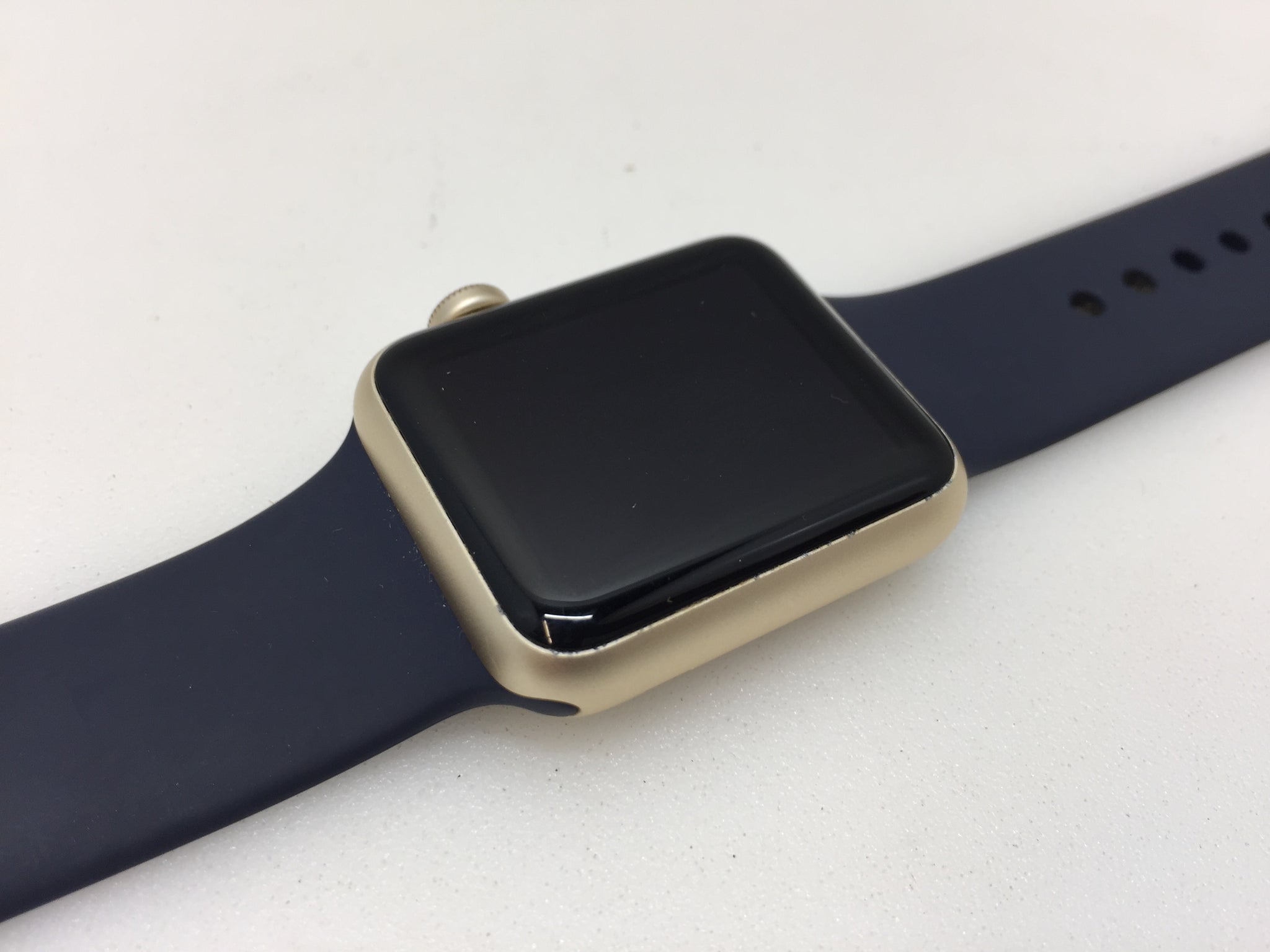 Apple Watch Series 1 38mm Gold Aluminum Case Midnight Blue Sport Band NT Electronics LLC