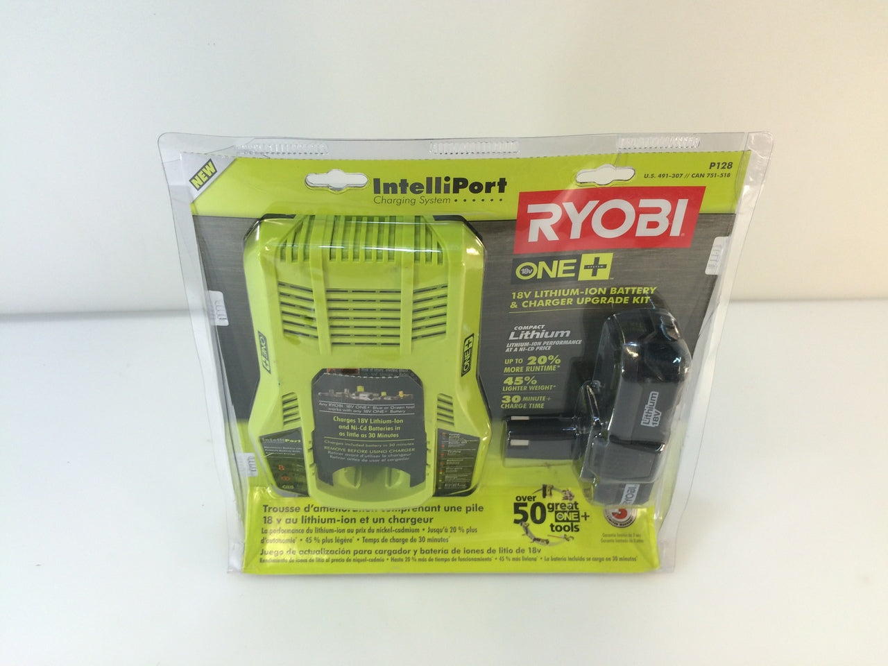 Ryobi P128 ONE 18V Li Ion Battery and IntelliPort Charger Upgrade