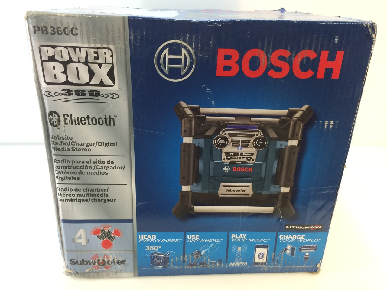 Offers BOSCH Power Box Jobsite AM/FM Radio/Charger/Digital Stereo Bluetooth PB360C