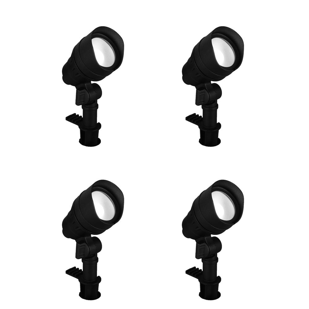 (4-PK) Hampton Bay Millennium Black Adjustable Color LED Landscape Flood Light