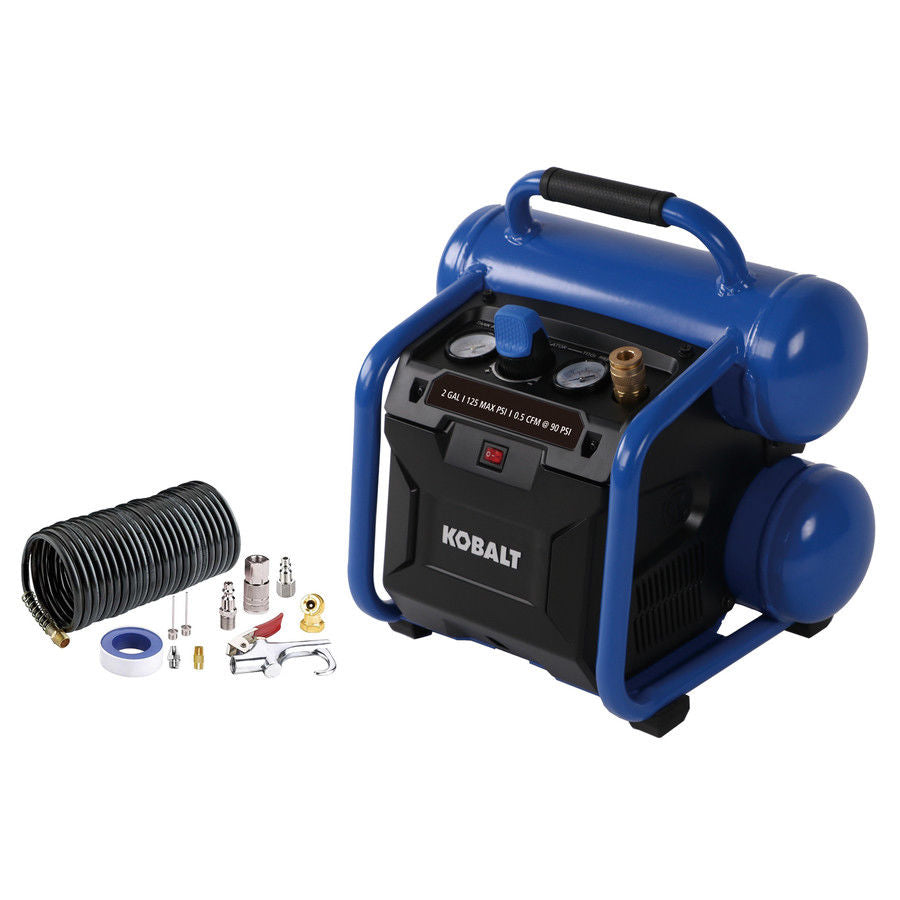 Kobalt 2-Gal 125 Max PSI Portable Electric Twin Stack Air Compressor 0819961