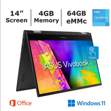 Load image into Gallery viewer, Asus VivoBook Go Flip J1400K 14&quot; 2in1 Intel Celeron N4500 4GB 64GB J1400KA-DS02T
