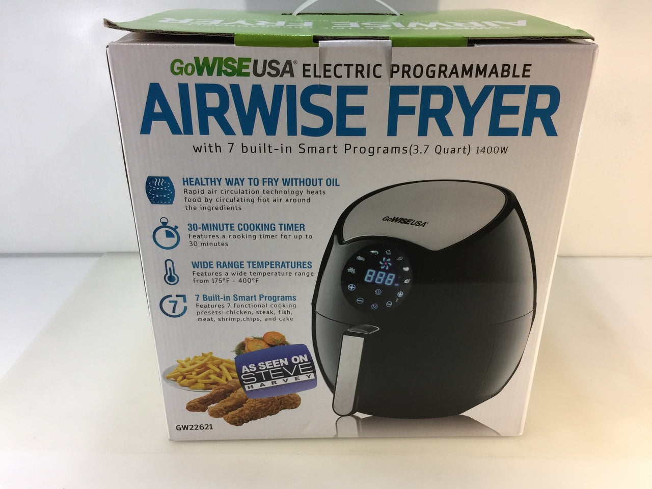 GoWISE USA Electric Airwise Fryer (Air Fryer) 3.7 Quart 7-in-1