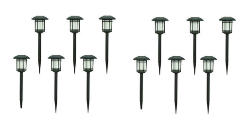 12-PK Hampton Bay Solar Black LED 3000K 6-Lumens Landscape Path Light NXT-1636