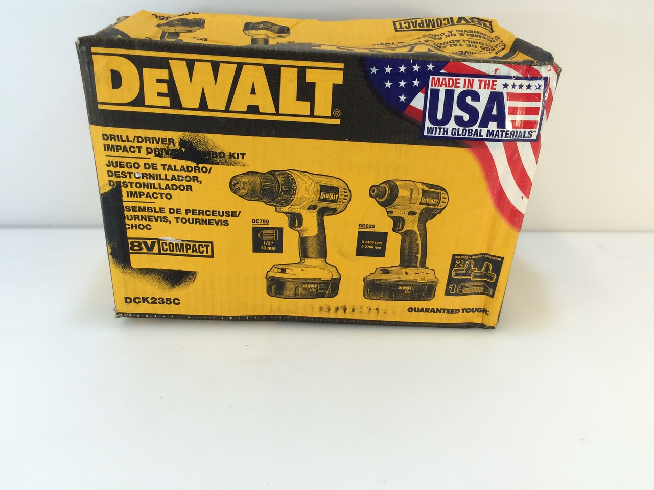 DEWALT DCK235C 18V NiCd Cordless Drill Driver and Impact Driver