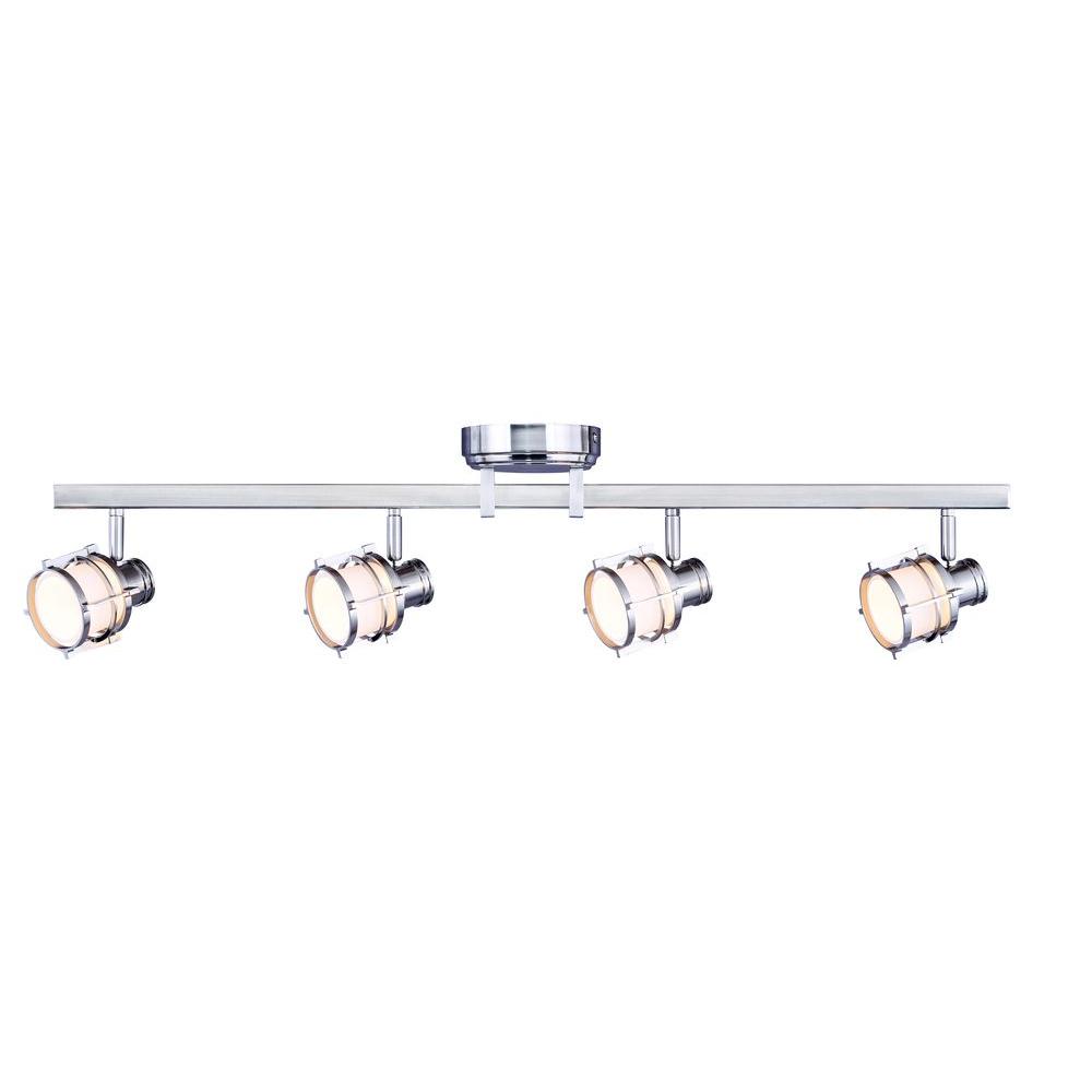 Hampton Bay DC7606PR 4-Light Pewter Integrated LED Track Lighting Fixture