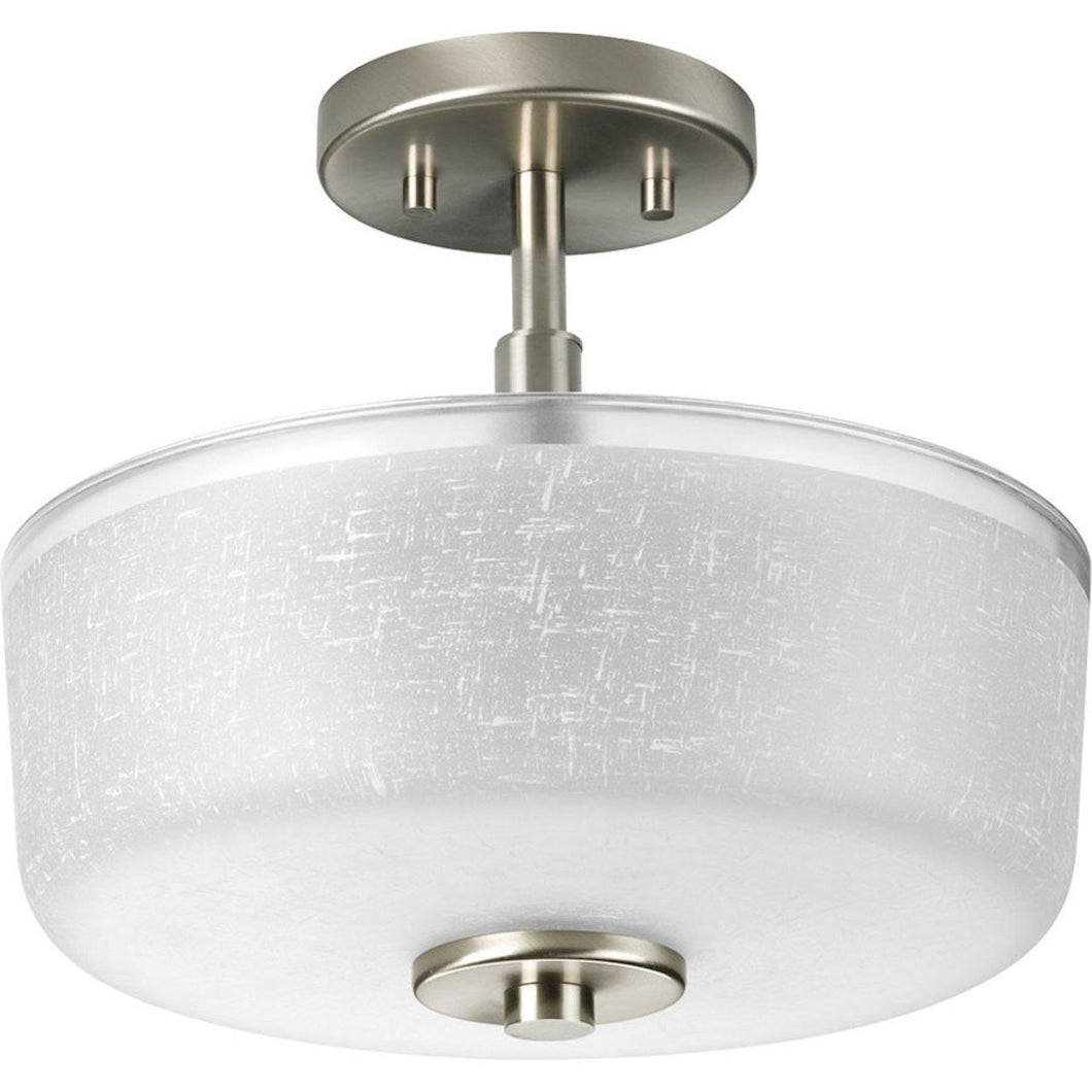 Progress Lighting P3407-09 Alexa Brushed Nickel Semi-Flush Mount Light 650056