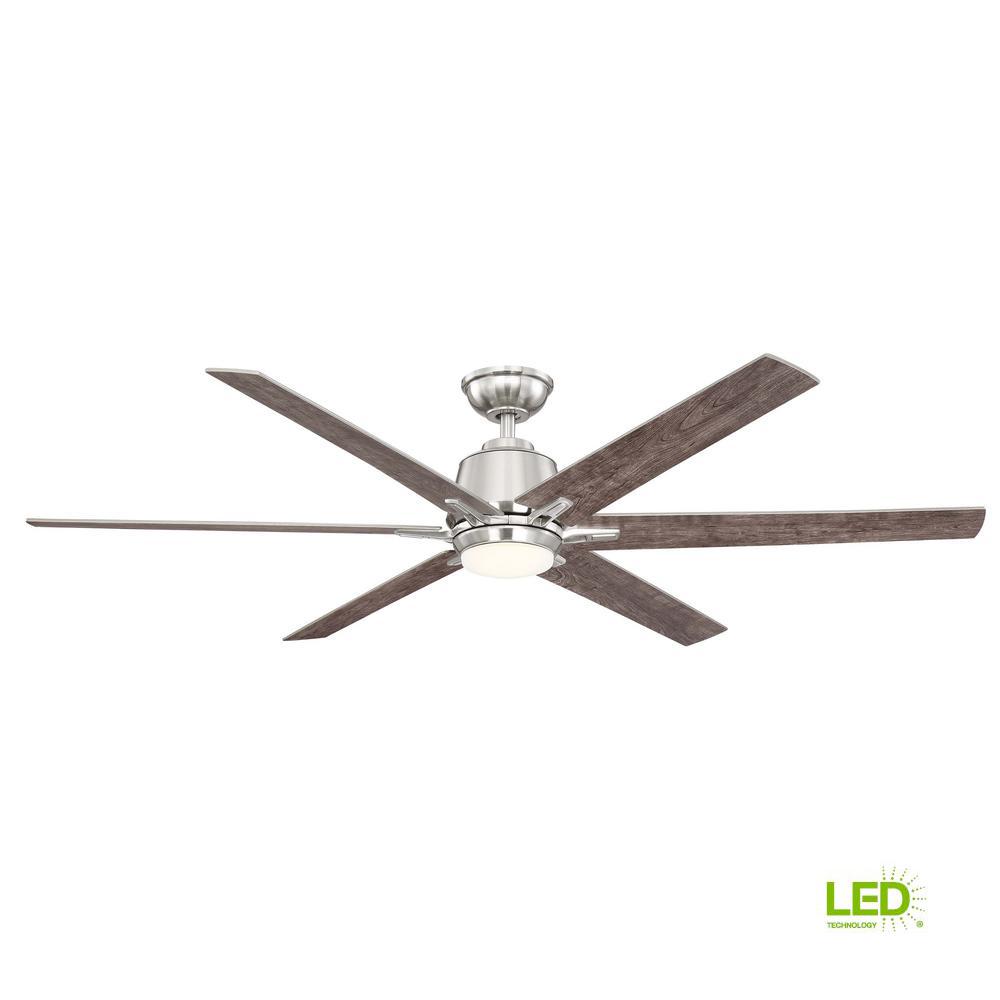 Home Decorators Kensgrove 64in. LED Brushed Nickel Ceiling Fan YG493B-BN