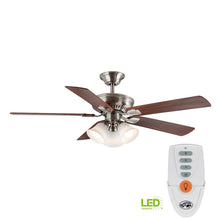 Load image into Gallery viewer, Hampton Bay 91359 Campbell 52&quot; LED Brushed Nickel Ceiling Fan 1002707960
