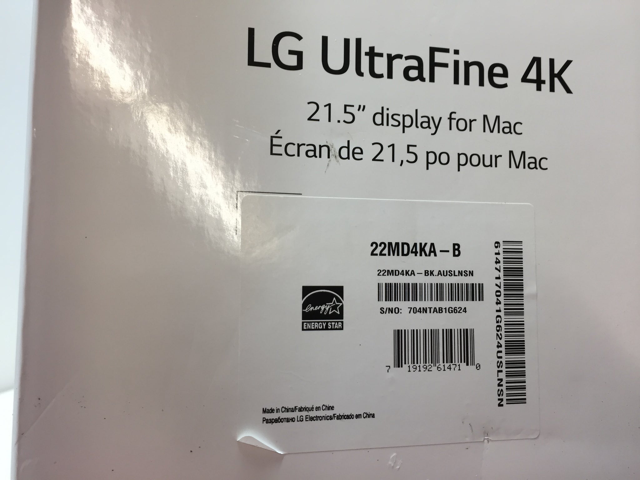 LG UltraFine 4K 22MD4KA-B 21.5 UHD LED Display Monitor for Mac – NT  Electronics LLC
