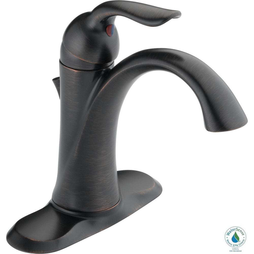 Delta 538-RBMPU-DST Lahara 1-Hole 1-Handle Bathroom Faucet, Venetian Bronze