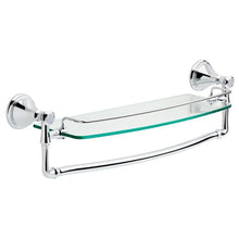 Load image into Gallery viewer, Delta 79710 Cassidy 18 in. Glass Bathroom Shelf with Towel Bar in Chrome
