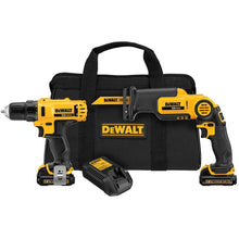 Load image into Gallery viewer, DEWALT DCK212S2 12V Li-Ion Cordless Drill/Driver &amp; Reciprocating Saw Combo Kit
